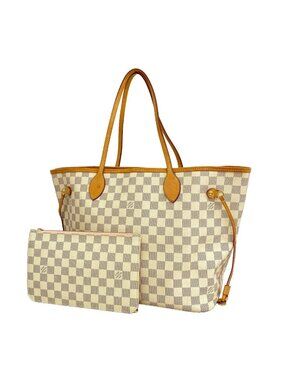 Louis Vuitton Tote Bag Damier Azur Neverfull MM White Rose Ballerine